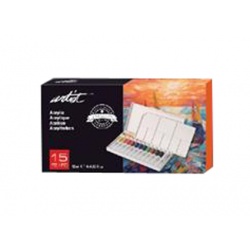 ESTUCHE 15 PZAS POCKETBOX PINTURA ACRILICA 12 ML.