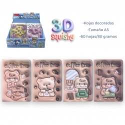 EXP.12 LIBRETAS 3D COFEE BEAR,4 DISEÑOS
