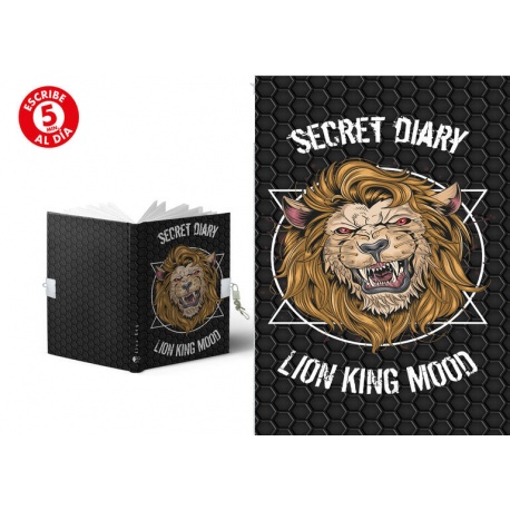 DIARIO A5 168H.C/CANDADO LION KING MOOD