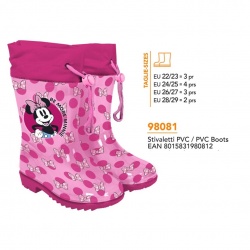 Botas de agua PVC rosa detalle reflectante Minnie 