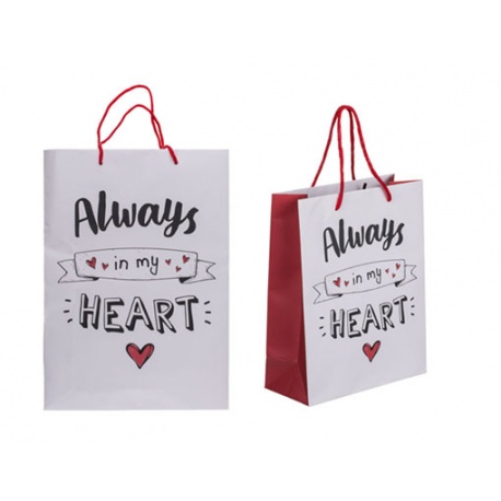 BOLSA DE REGALO, SIEMPRE EN MI CORAZON 23 CM.