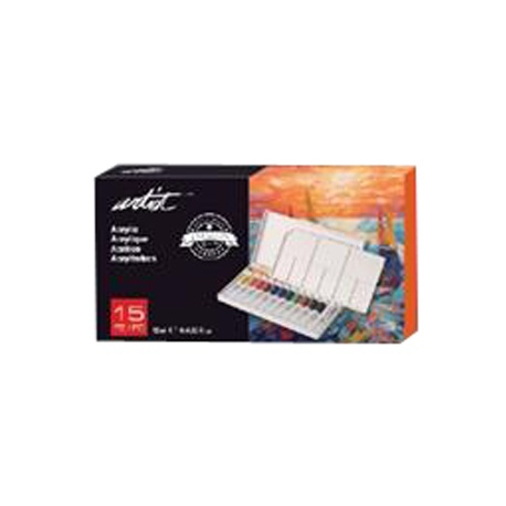 ESTUCHE 15 PZAS POCKETBOX PINTURA ACRILICA 12 ML.