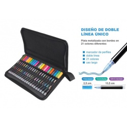 SET 21 ROTULADORES OUTLINER BICOLOR NEON PASTEL