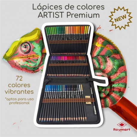ESTUCHE 72 COL. LAPICES PREMIUM C/ GOMA Y EXTENSOR