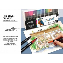 24 ROTULADORES FINE BRUSH GAMA CREATIVE 2 PUNTAS