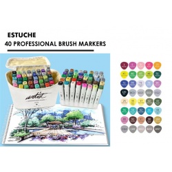 CANVAS LUXE PROFESSIONAL BRUSH MARKER 40 COLORES
