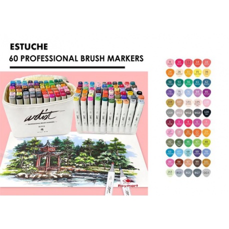 CANVAS LUXE PROFESSIONAL BRUSH MARKER 60 COLORES